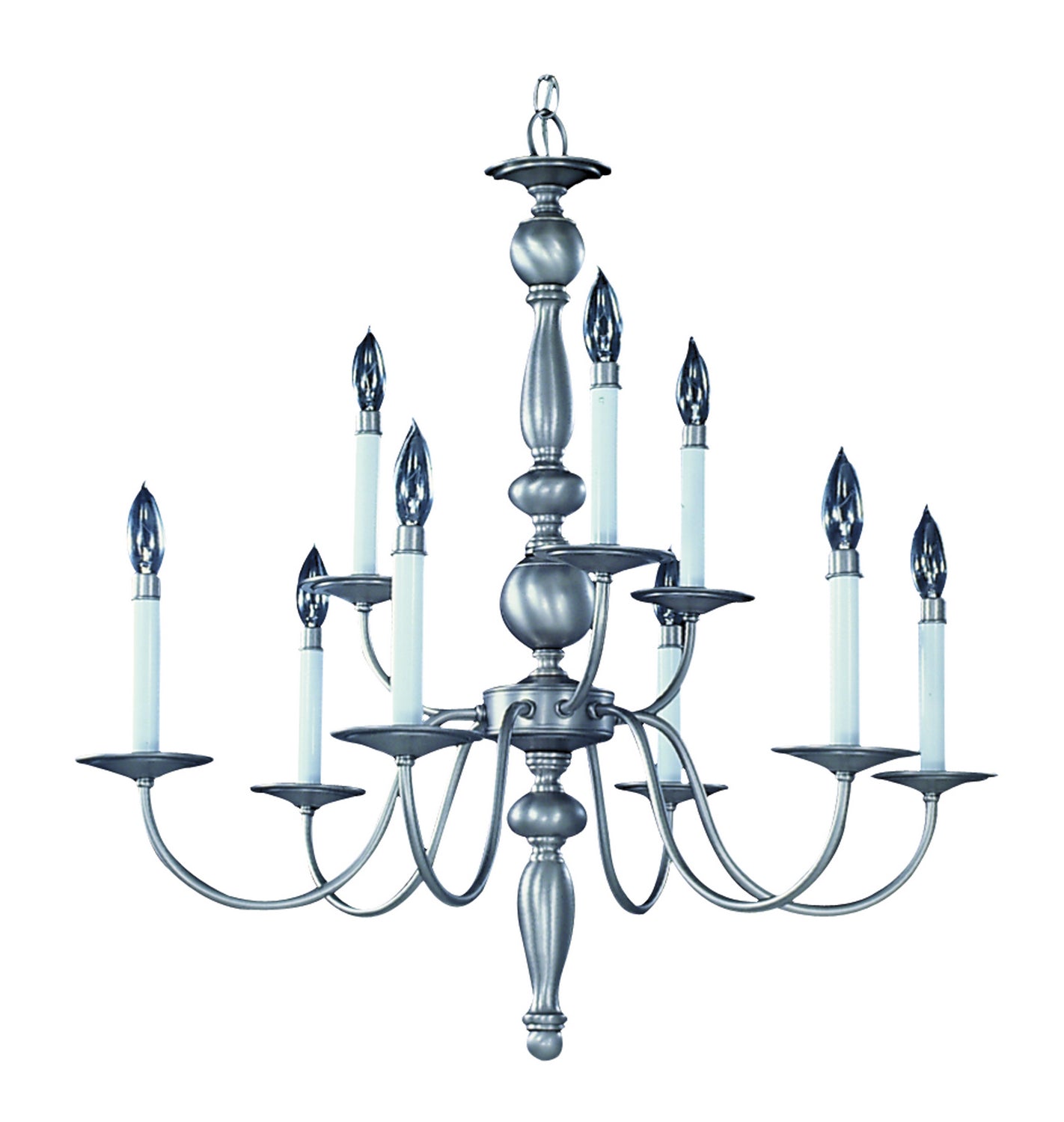 Framburg - 7919 SP - Nine Light Chandelier - Jamestown - Satin Pewter