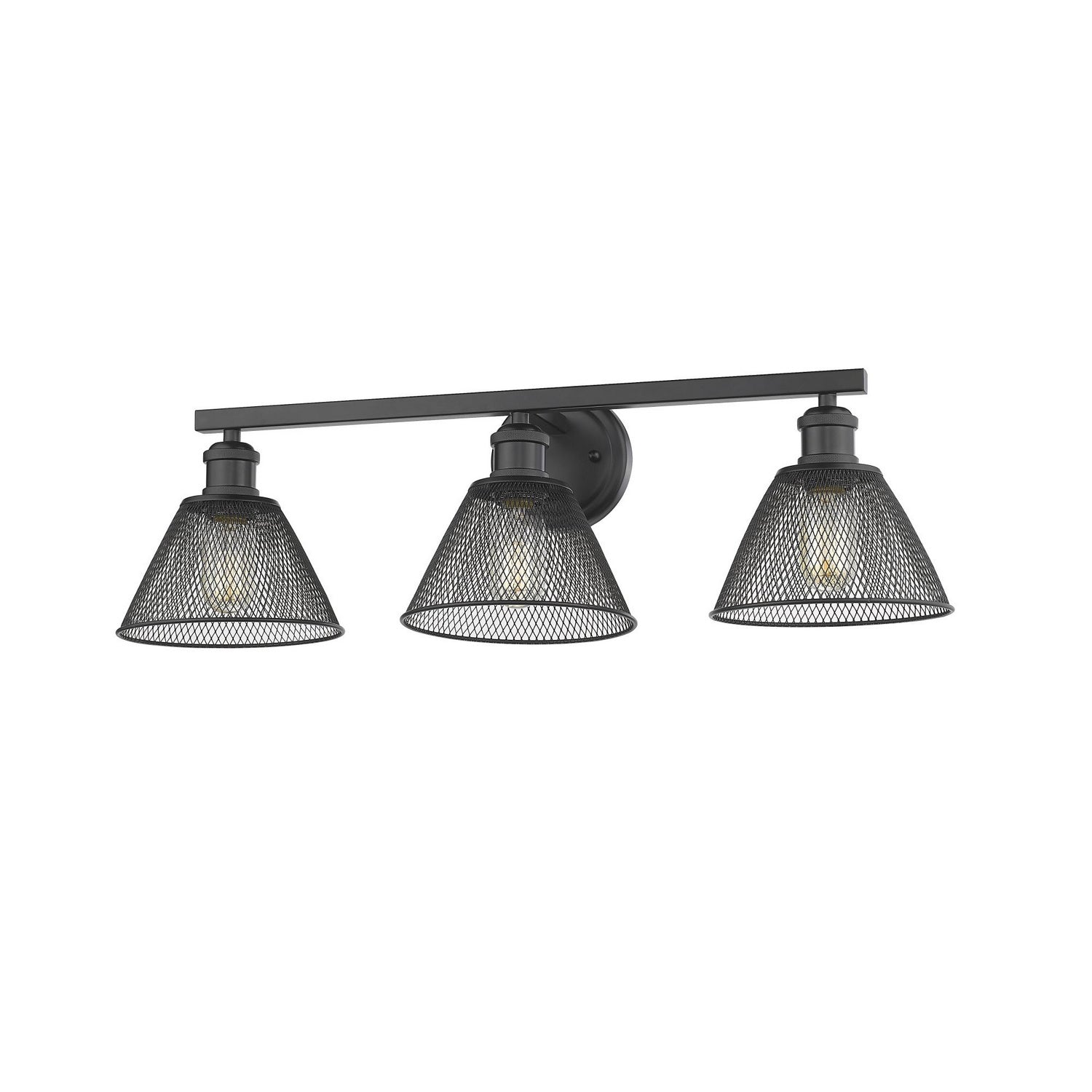 Golden - 0304-BA3 BLK - Three Light Bath Vanity - Carver - Matte Black