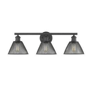 Golden - 0304-BA3 BLK - Three Light Bath Vanity - Carver - Matte Black