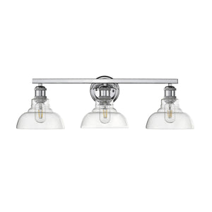 Golden - 0305-BA3 CH-CLR - Three Light Bath Vanity - Carver - Chrome