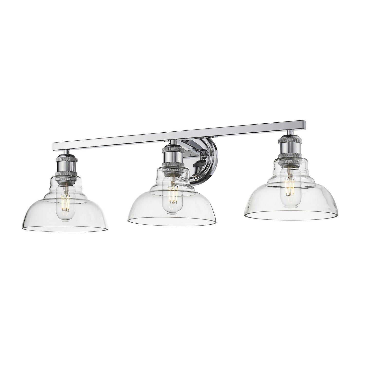 Golden - 0305-BA3 CH-CLR - Three Light Bath Vanity - Carver - Chrome