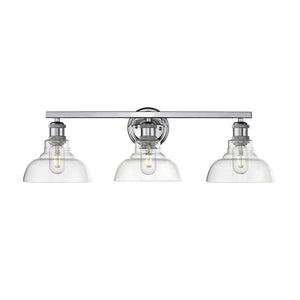 Golden - 0305-BA3 CH-CLR - Three Light Bath Vanity - Carver - Chrome