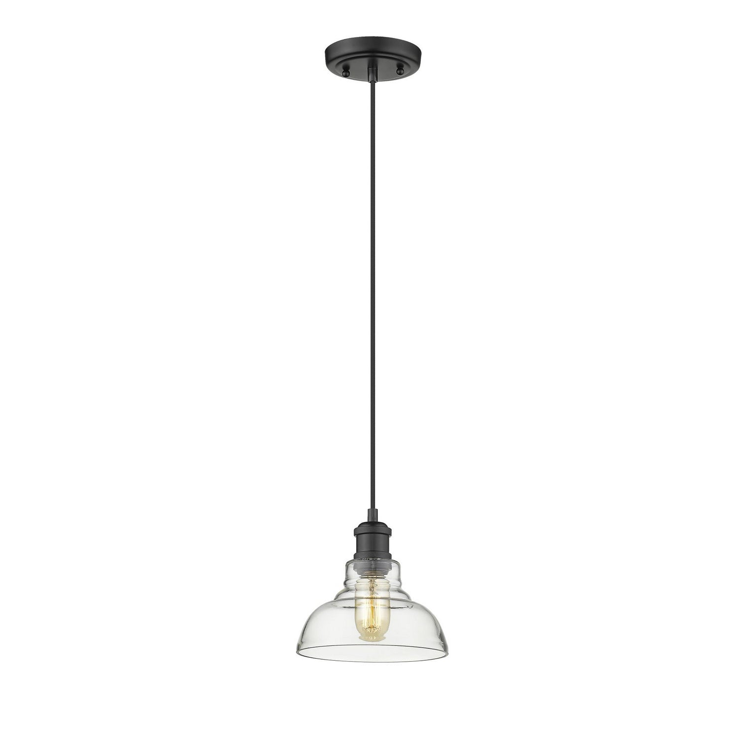 Golden - 0305-S BLK-CLR - One Light Mini Pendant - Carver - Matte Black