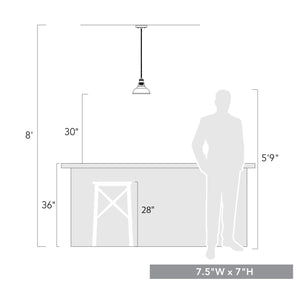 Golden - 0305-S BLK-CLR - One Light Mini Pendant - Carver - Matte Black