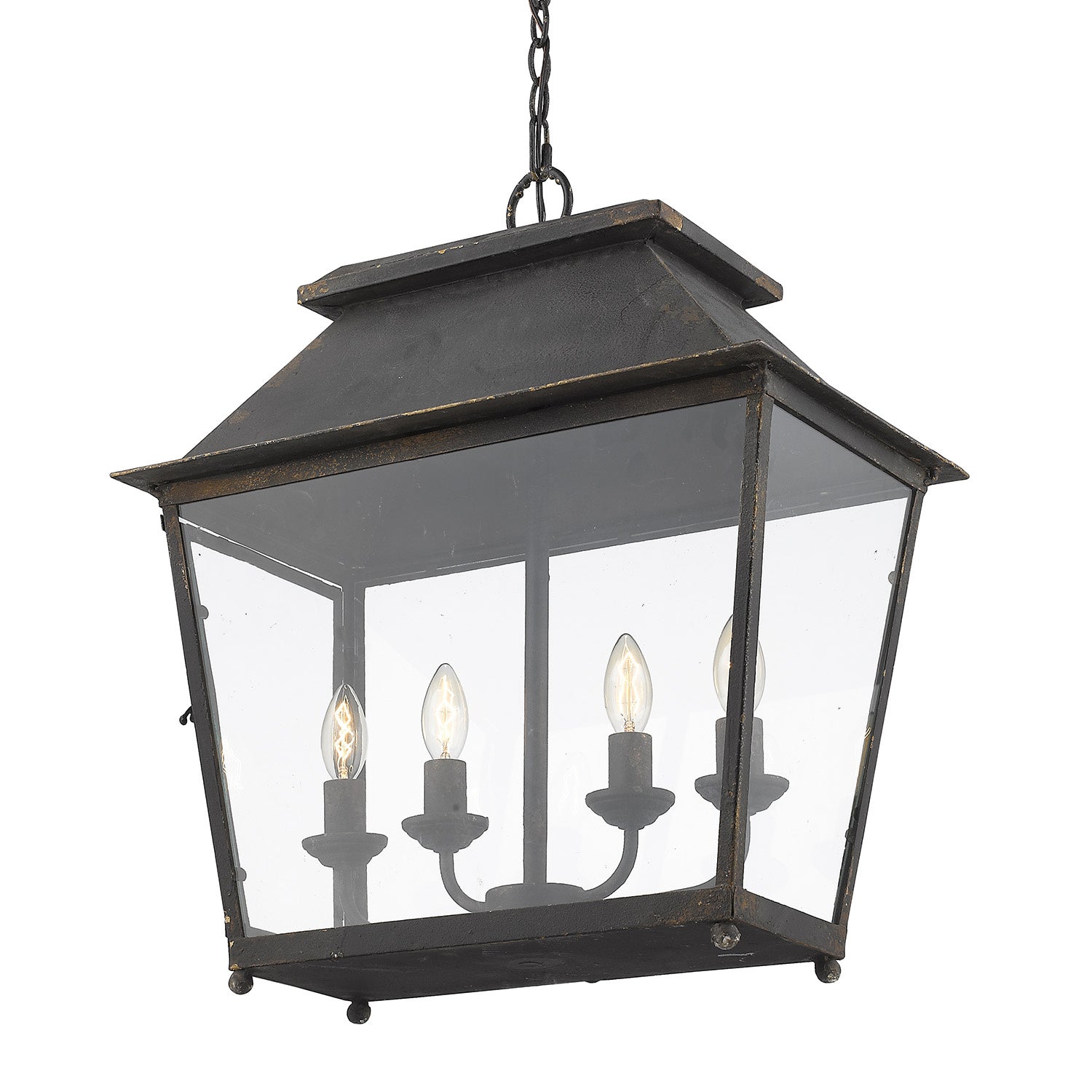 Golden - 0804-4P ABI - Four Light Pendant - Abingdon - Antique Black Iron