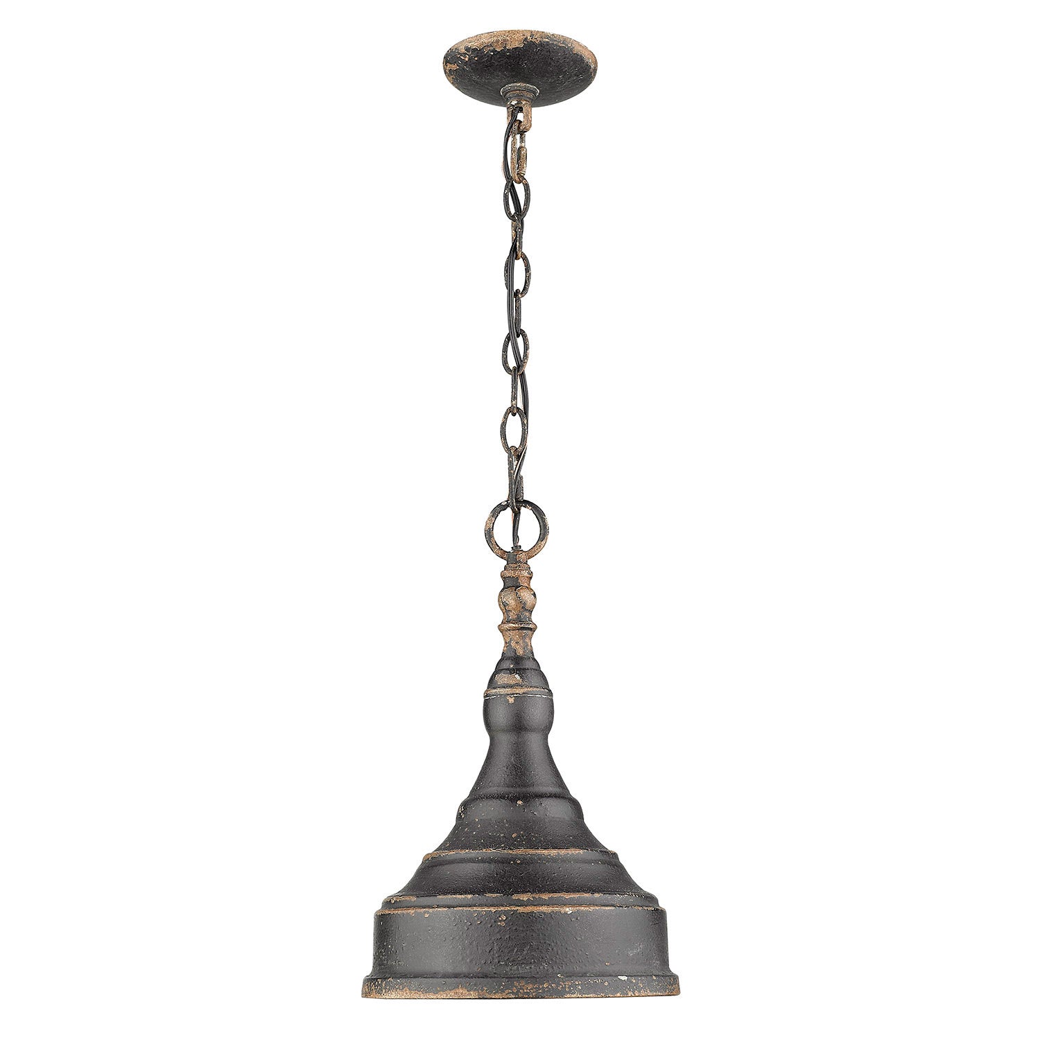 Golden - 0806-S ABI - One Light Mini Pendant - Keating - Antique Black Iron