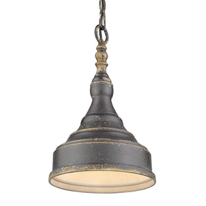 Golden - 0806-S ABI - One Light Mini Pendant - Keating - Antique Black Iron