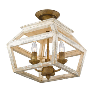 Golden - 0839-SF BC - Three Light Semi-Flush Mount - Haiden - Burnished Chestnut