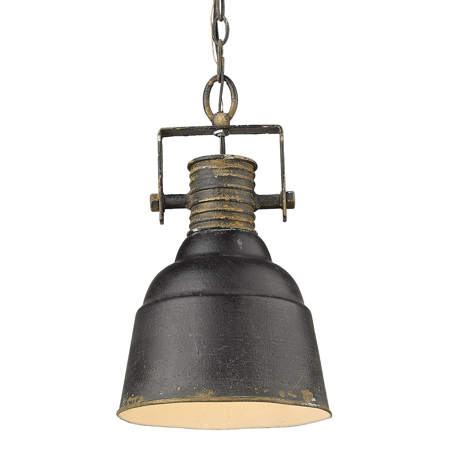 Golden - 0843-1P ABI - One Light Pendant - Quarry - Antique Black Iron