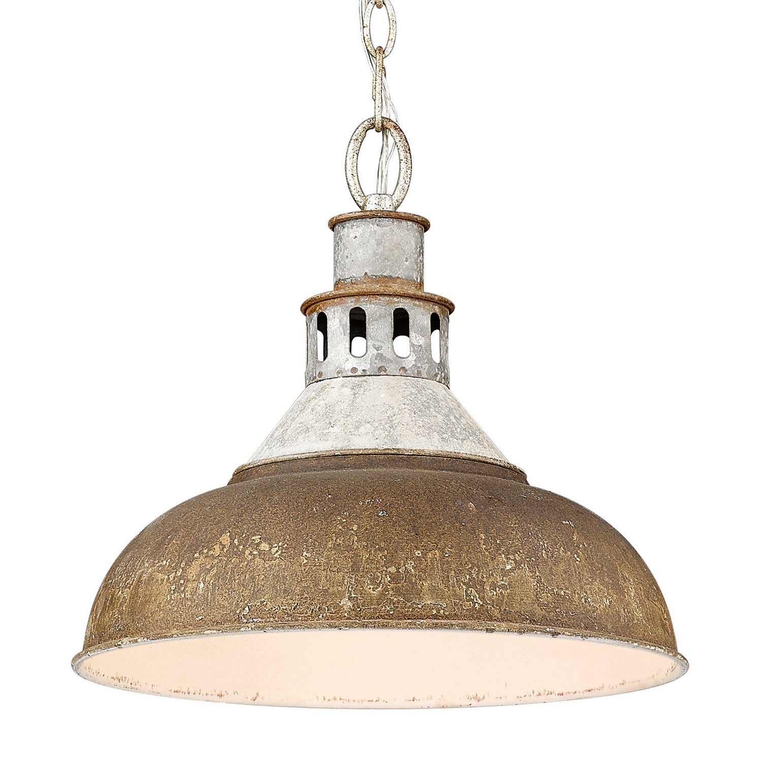 Golden - 0865-L AGV-RUST - One Light Pendant - Kinsley - Aged Galvanized Steel