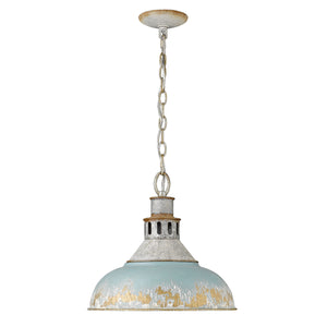 Golden - 0865-L AGV-TEAL - One Light Pendant - Kinsley - Aged Galvanized Steel