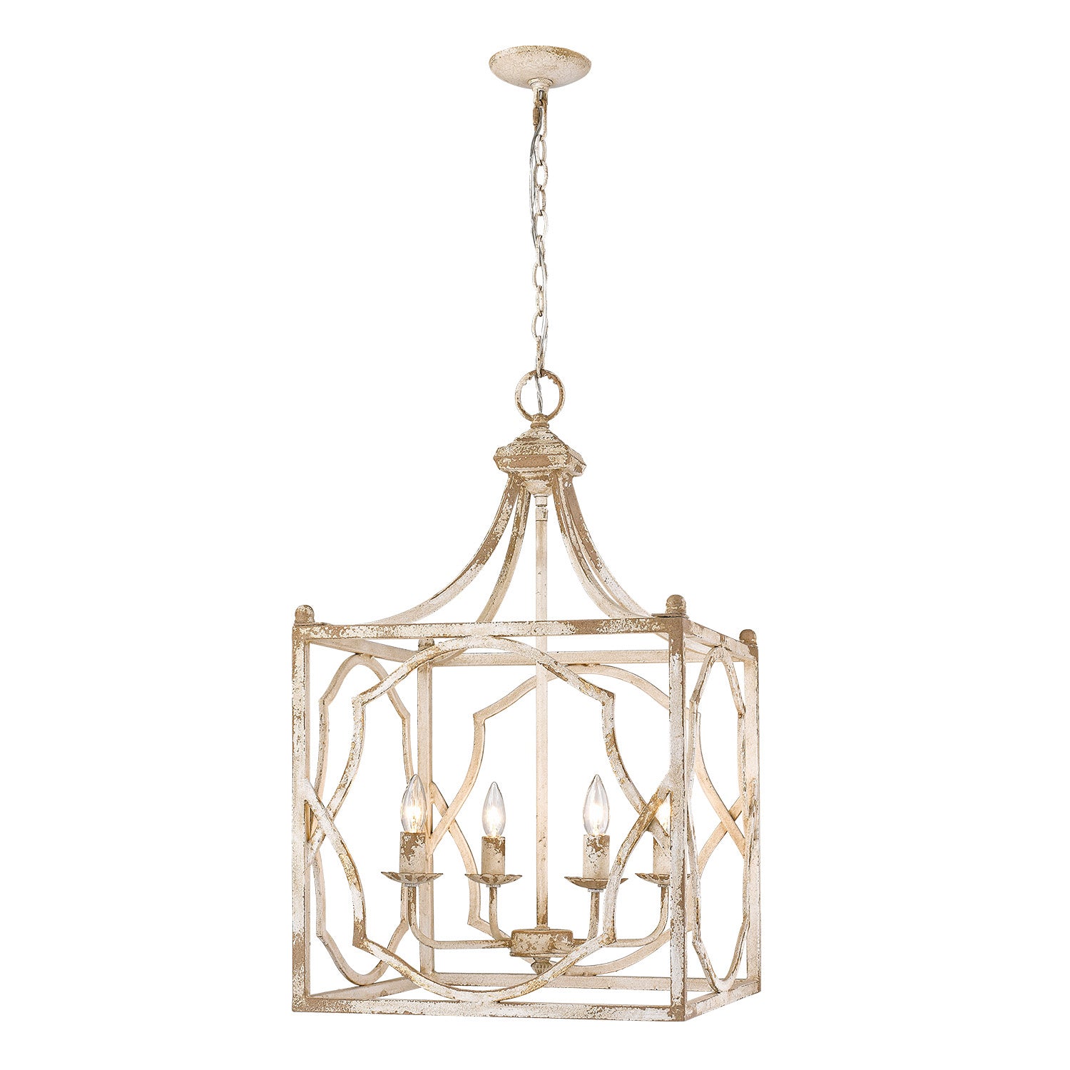 Golden - 0885-4P AI - Four Light Pendant - Laurent - Antique Ivory