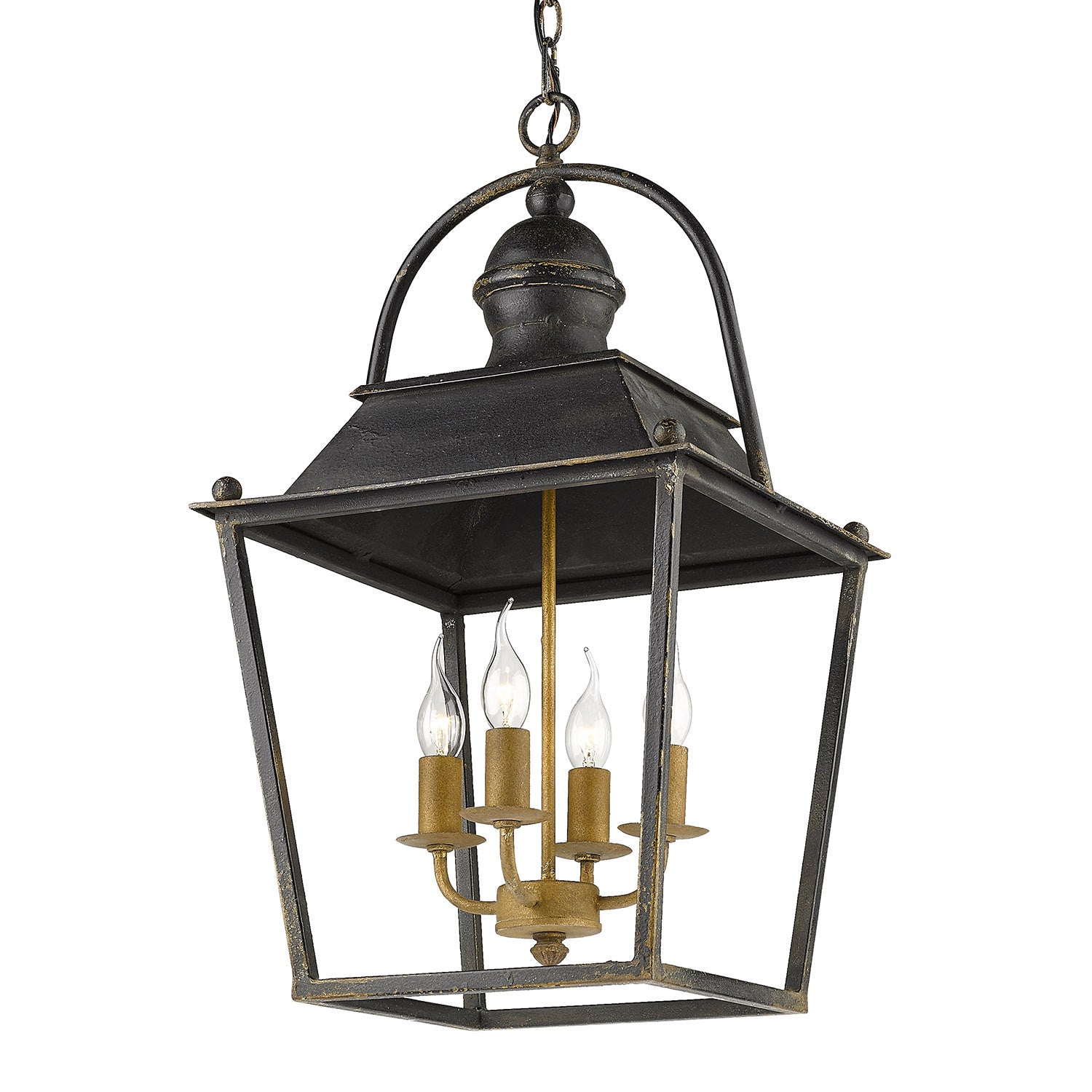 Golden - 0888-4P ABI - Four Light Pendant - Christoff - Antique Black Iron