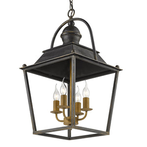 Golden - 0888-4P ABI - Four Light Pendant - Christoff - Antique Black Iron