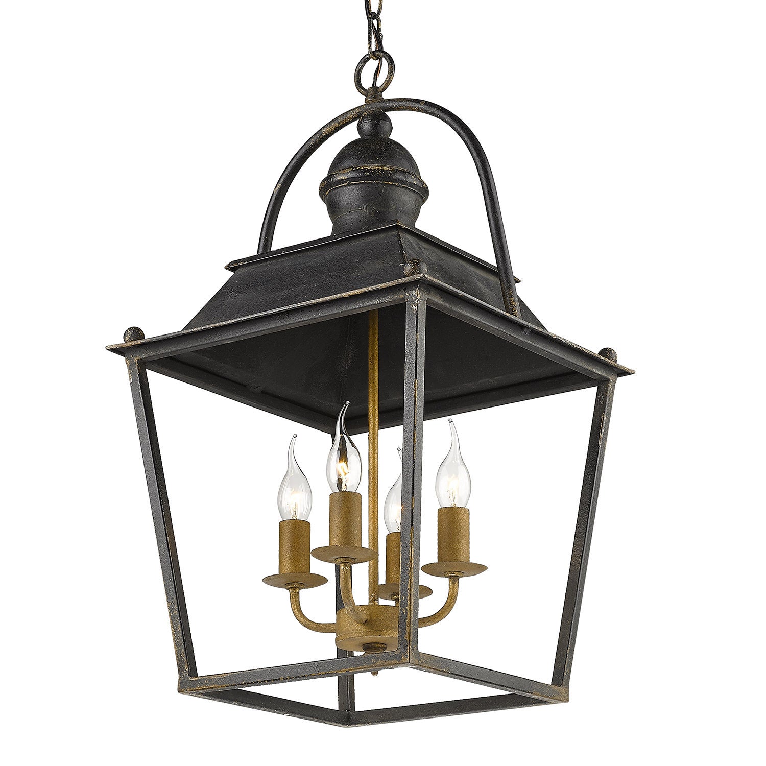 Golden - 0888-4P ABI - Four Light Pendant - Christoff - Antique Black Iron