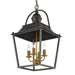 Golden - 0888-4P ABI - Four Light Pendant - Christoff - Antique Black Iron