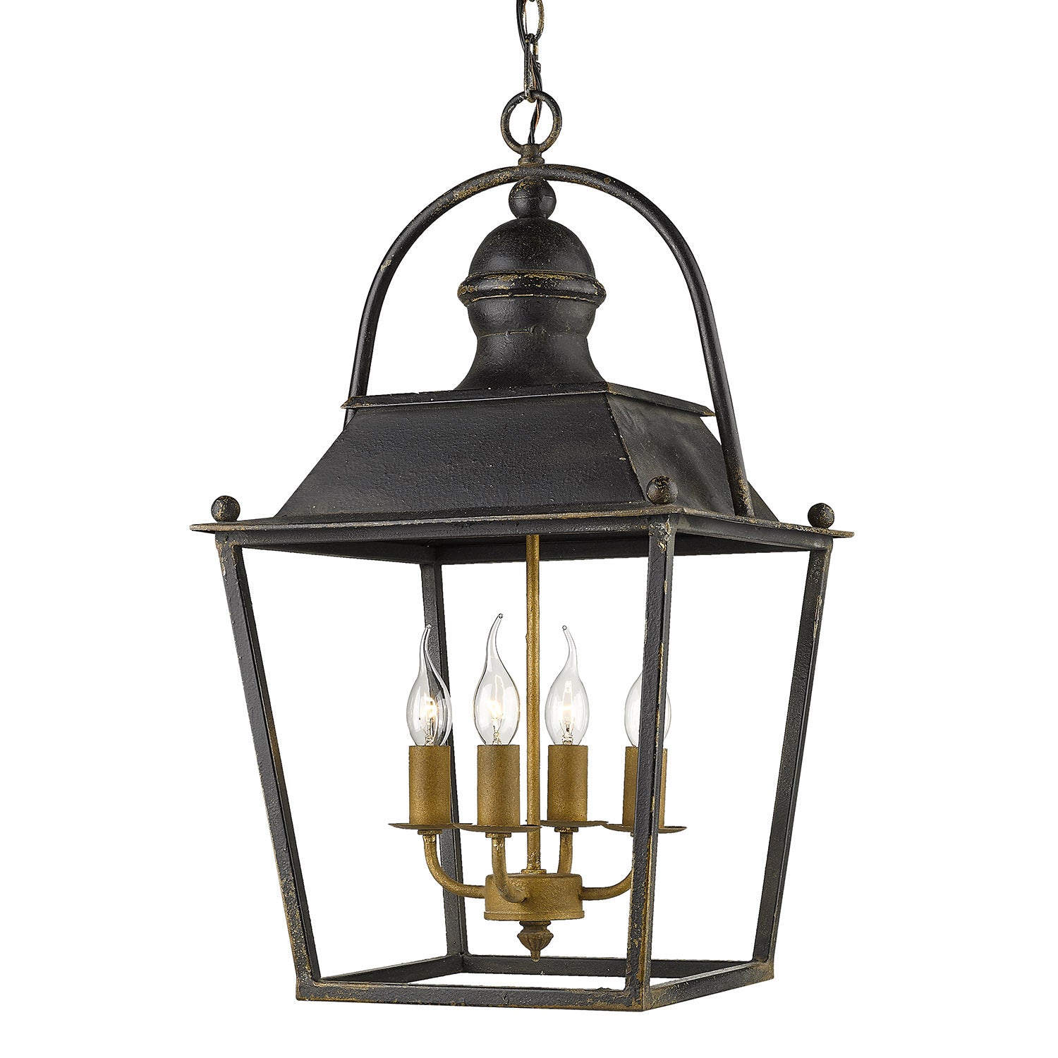 Golden - 0888-4P ABI - Four Light Pendant - Christoff - Antique Black Iron