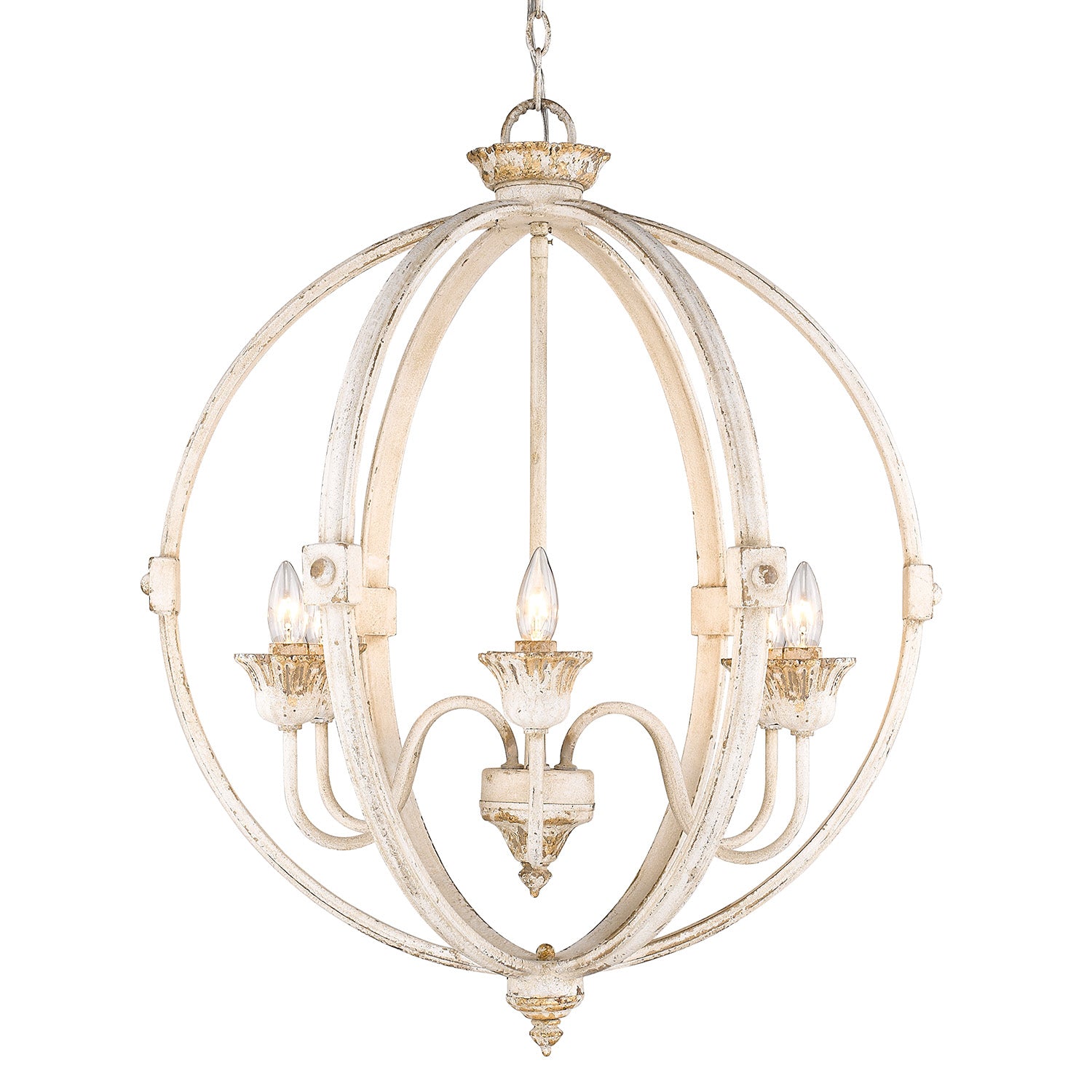 Golden - 0892-6 AI - Six Light Chandelier - Jules - Antique Ivory