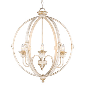 Golden - 0892-6 AI - Six Light Chandelier - Jules - Antique Ivory