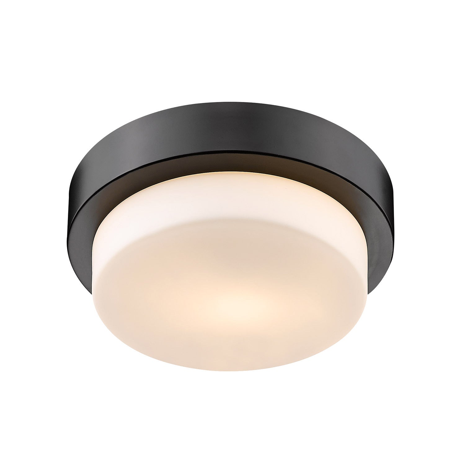 Golden - 1270-09 BLK - One Light Flush Mount - Multi-Family - Matte Black