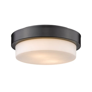 Golden - 1270-11 BLK - Two Light Flush Mount - Multi-Family - Matte Black