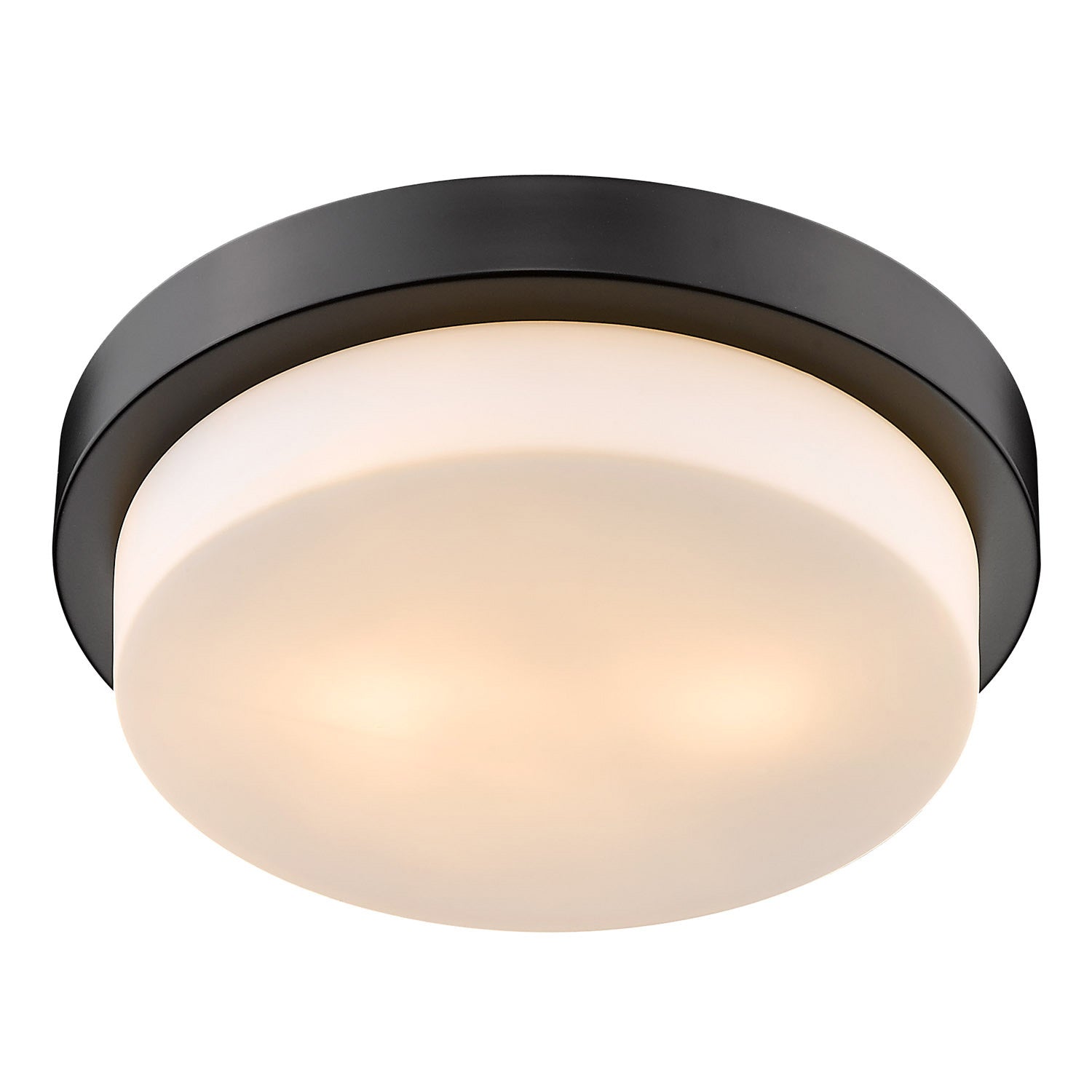 Golden - 1270-13 BLK - Two Light Flush Mount - Multi-Family - Matte Black