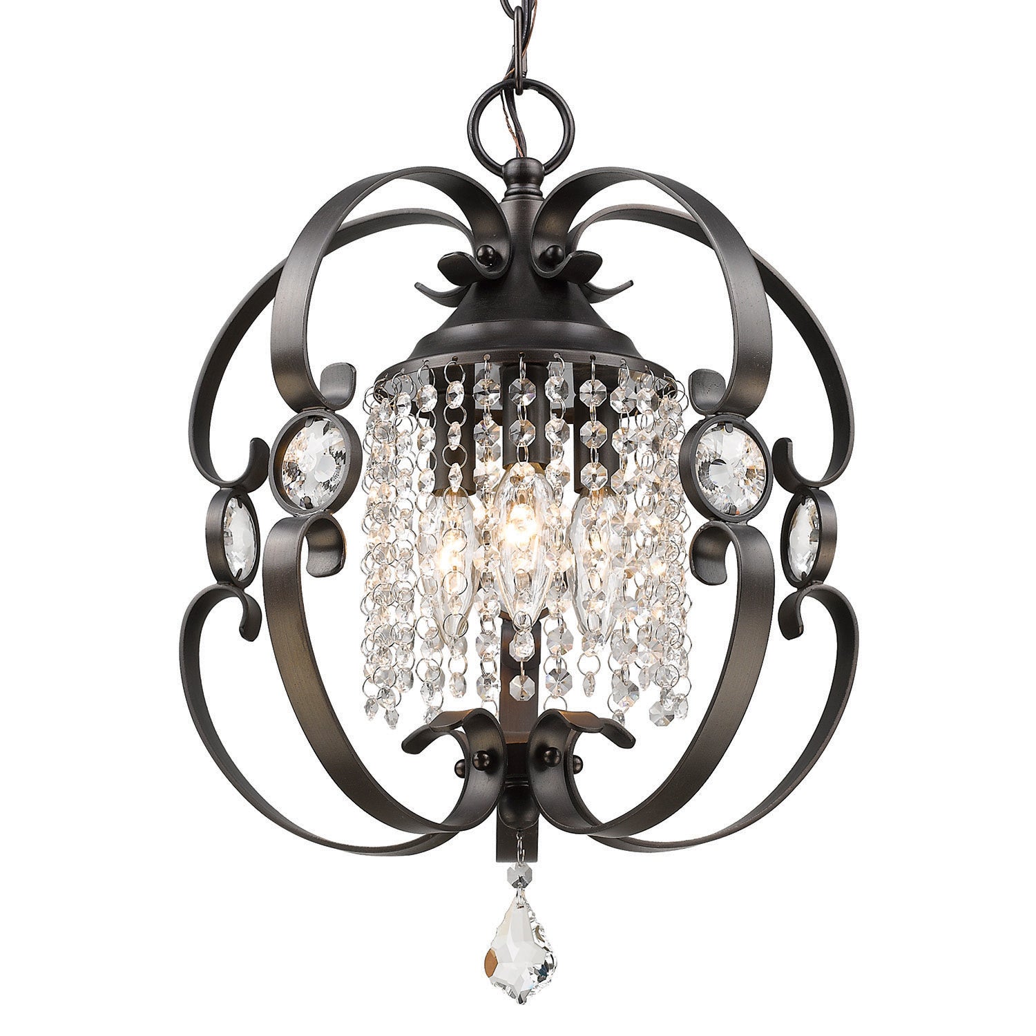 Golden - 1323-M3 EBB - Three Light Mini Chandelier - Ella EBB - Brushed Etruscan Bronze