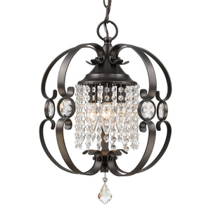 Golden - 1323-M3 EBB - Three Light Mini Chandelier - Ella EBB - Brushed Etruscan Bronze