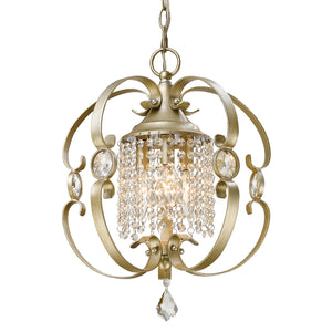 Golden - 1323-M3 WG - Three Light Mini Chandelier - Ella - White Gold