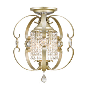 Golden - 1323-M3 WG - Three Light Mini Chandelier - Ella - White Gold