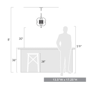 Golden - 1323-M3 WG - Three Light Mini Chandelier - Ella - White Gold