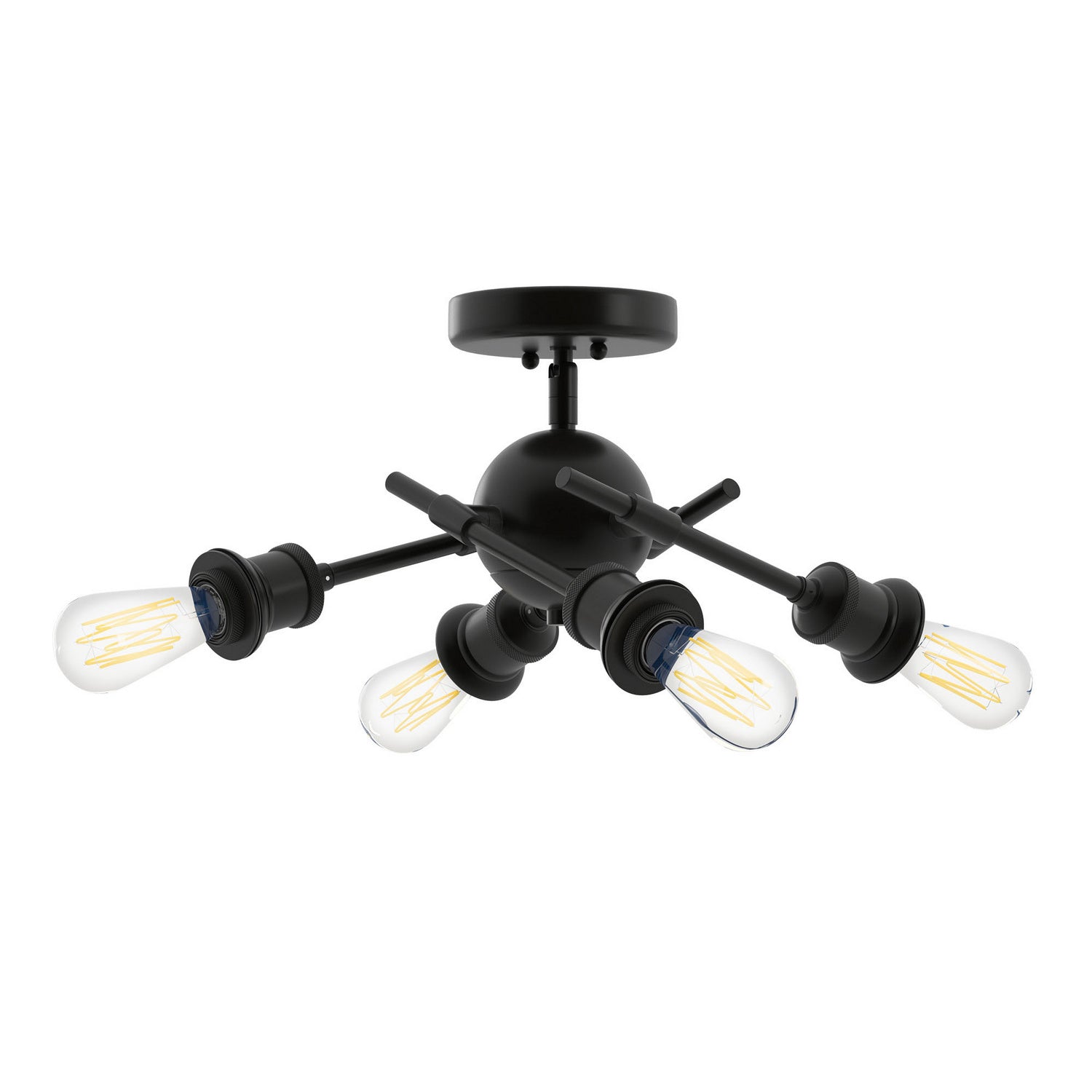 Golden - 1945-SF BLK - Four Light Semi-Flush Mount - Axel BLK - Matte Black