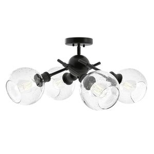 Golden - 1945-SF BLK-GLOBE-SD - Four Light Semi-Flush Mount - Axel BLK - Matte Black