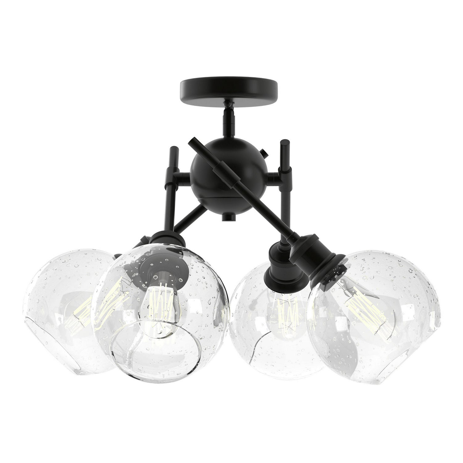 Golden - 1945-SF BLK-GLOBE-SD - Four Light Semi-Flush Mount - Axel BLK - Matte Black