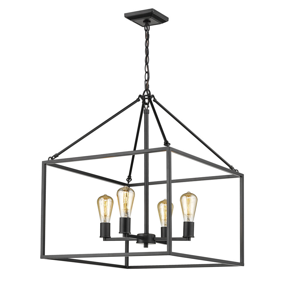 Golden - 2072-4 BLK - Four Light Chandelier - Wesson - Matte Black