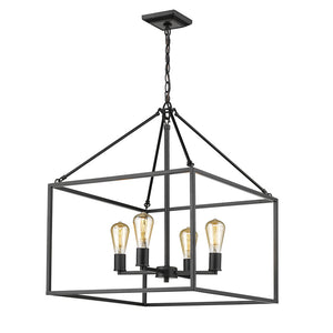 Golden - 2072-4 BLK - Four Light Chandelier - Wesson - Matte Black