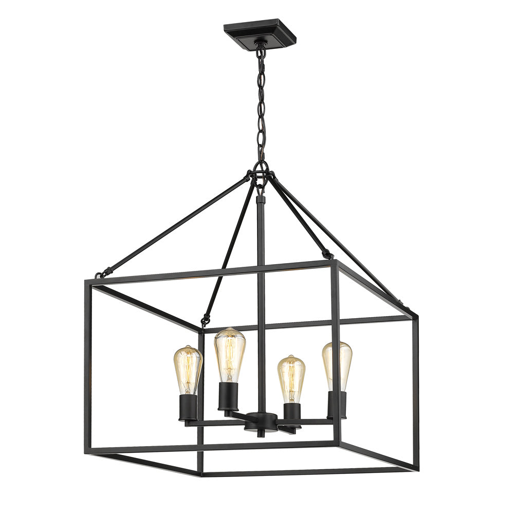 Golden - 2072-4 BLK - Four Light Chandelier - Wesson - Matte Black