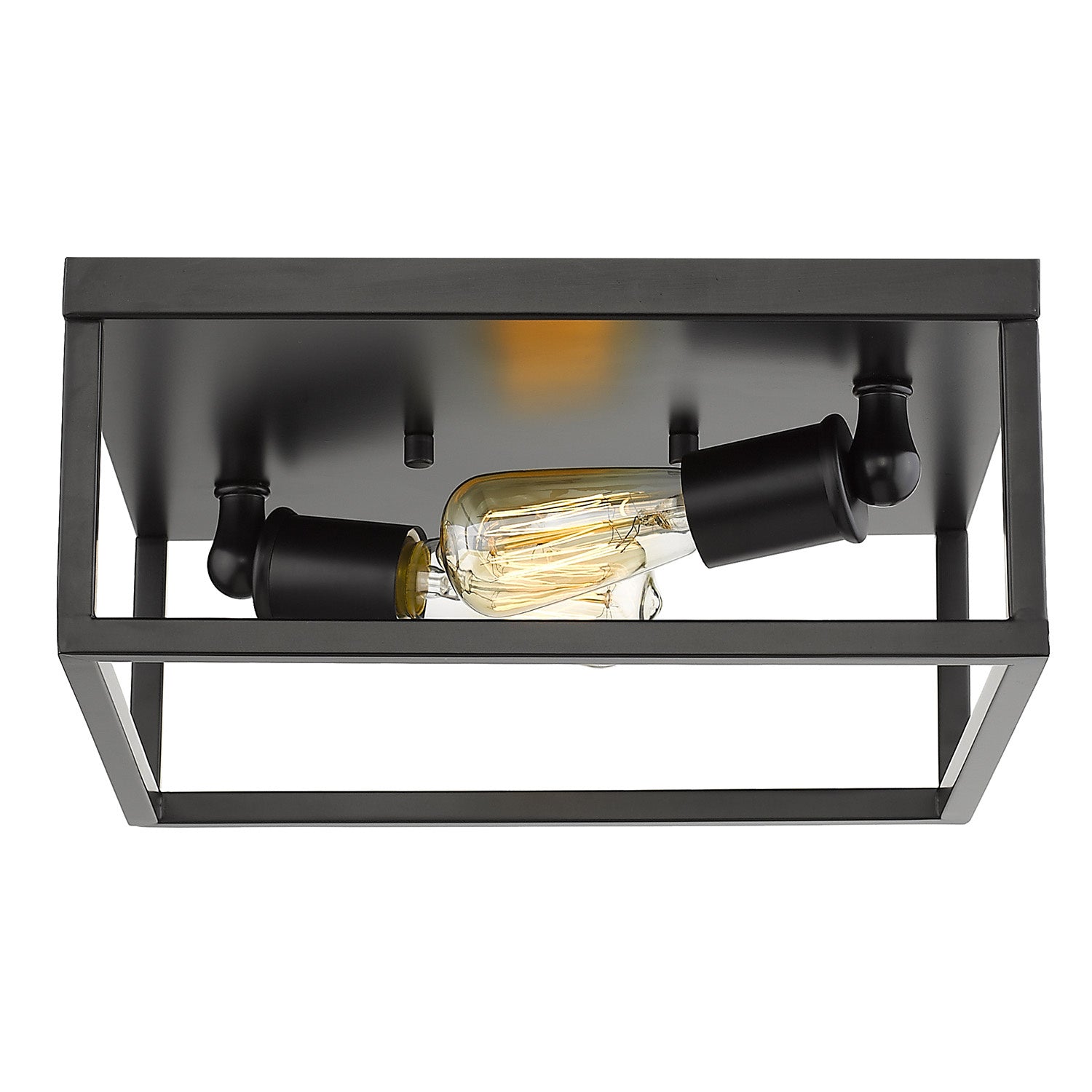 Golden - 2072-FM BLK - Two Light Flush Mount - Wesson - Matte Black