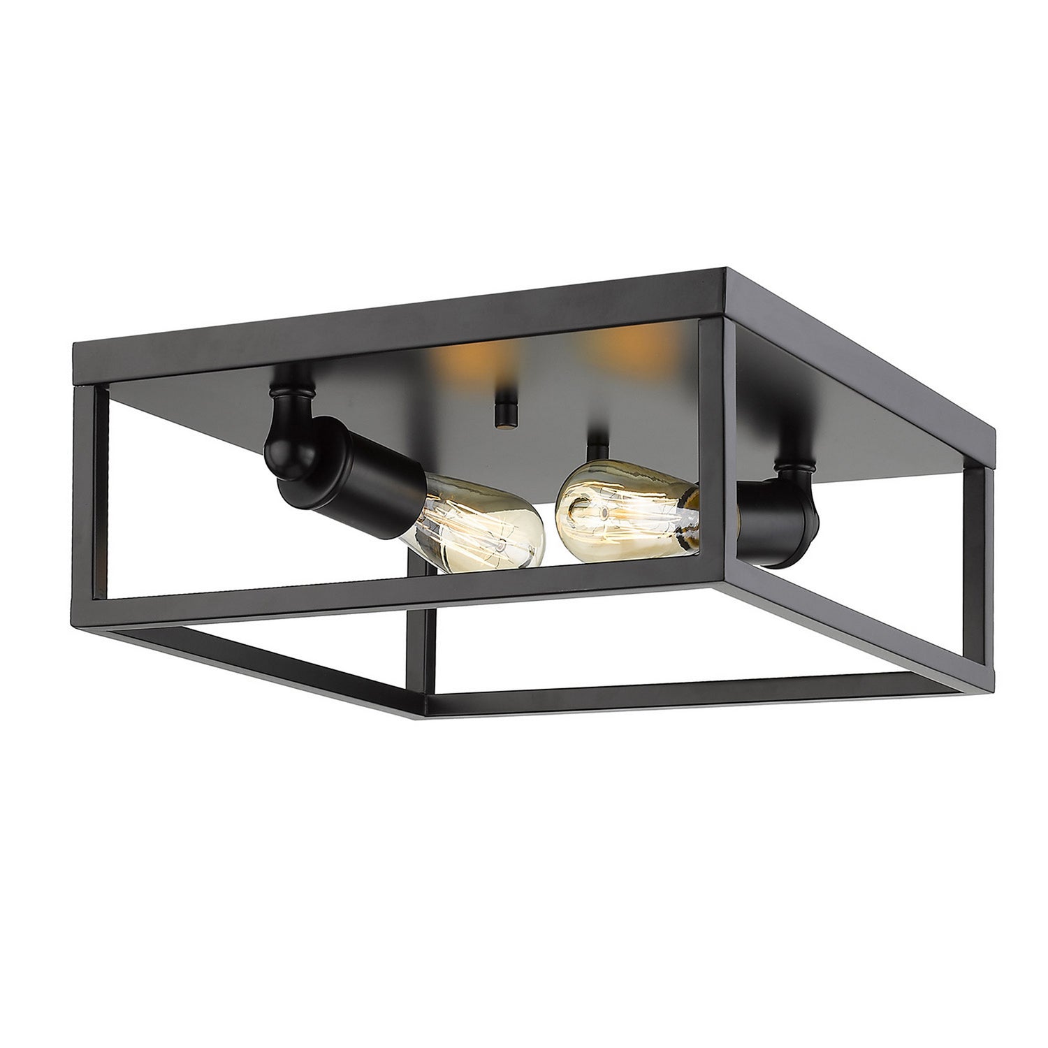 Golden - 2072-FM BLK - Two Light Flush Mount - Wesson - Matte Black