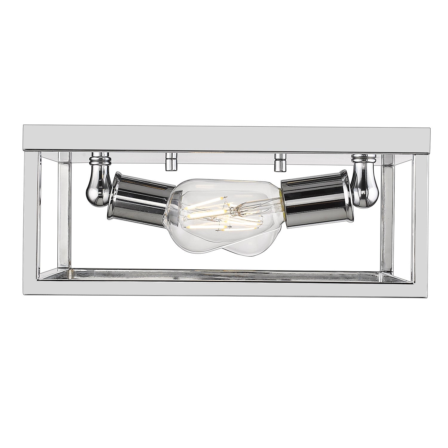 Golden - 2072-FM CH - Two Light Flush Mount - Wesson CH - Chrome