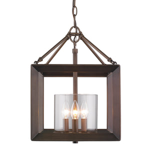 Golden - 2073-M3 GMT - Three Light Mini Chandelier - Smyth - Gunmetal Bronze