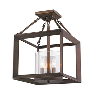 Golden - 2073-M3 GMT - Three Light Mini Chandelier - Smyth - Gunmetal Bronze