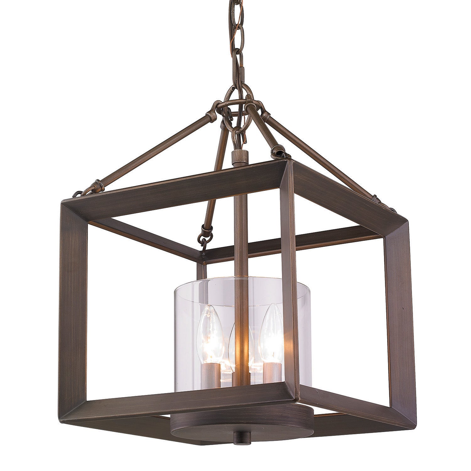 Golden - 2073-M3 GMT - Three Light Mini Chandelier - Smyth - Gunmetal Bronze