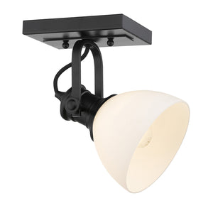 Golden - 3118-1SF BLK-OP - One Light Semi-Flush Mount - Hines BLK - Matte Black