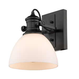 Golden - 3118-1SF BLK-OP - One Light Semi-Flush Mount - Hines BLK - Matte Black