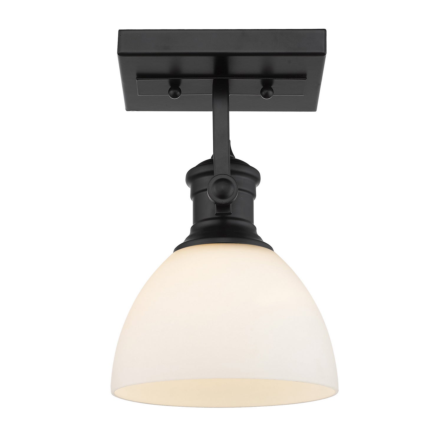 Golden - 3118-1SF BLK-OP - One Light Semi-Flush Mount - Hines BLK - Matte Black