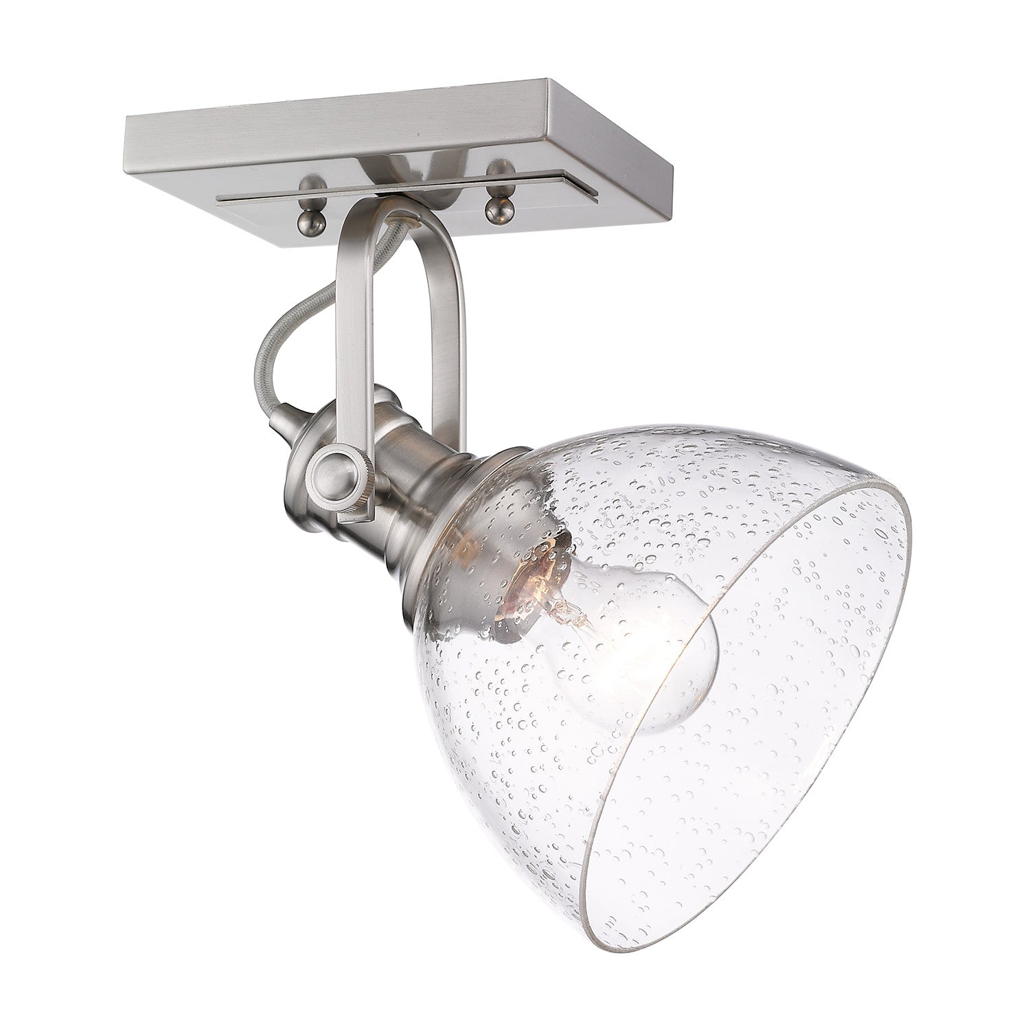 Golden - 3118-1SF PW-SD - One Light Semi-Flush Mount - Hines PW - Pewter