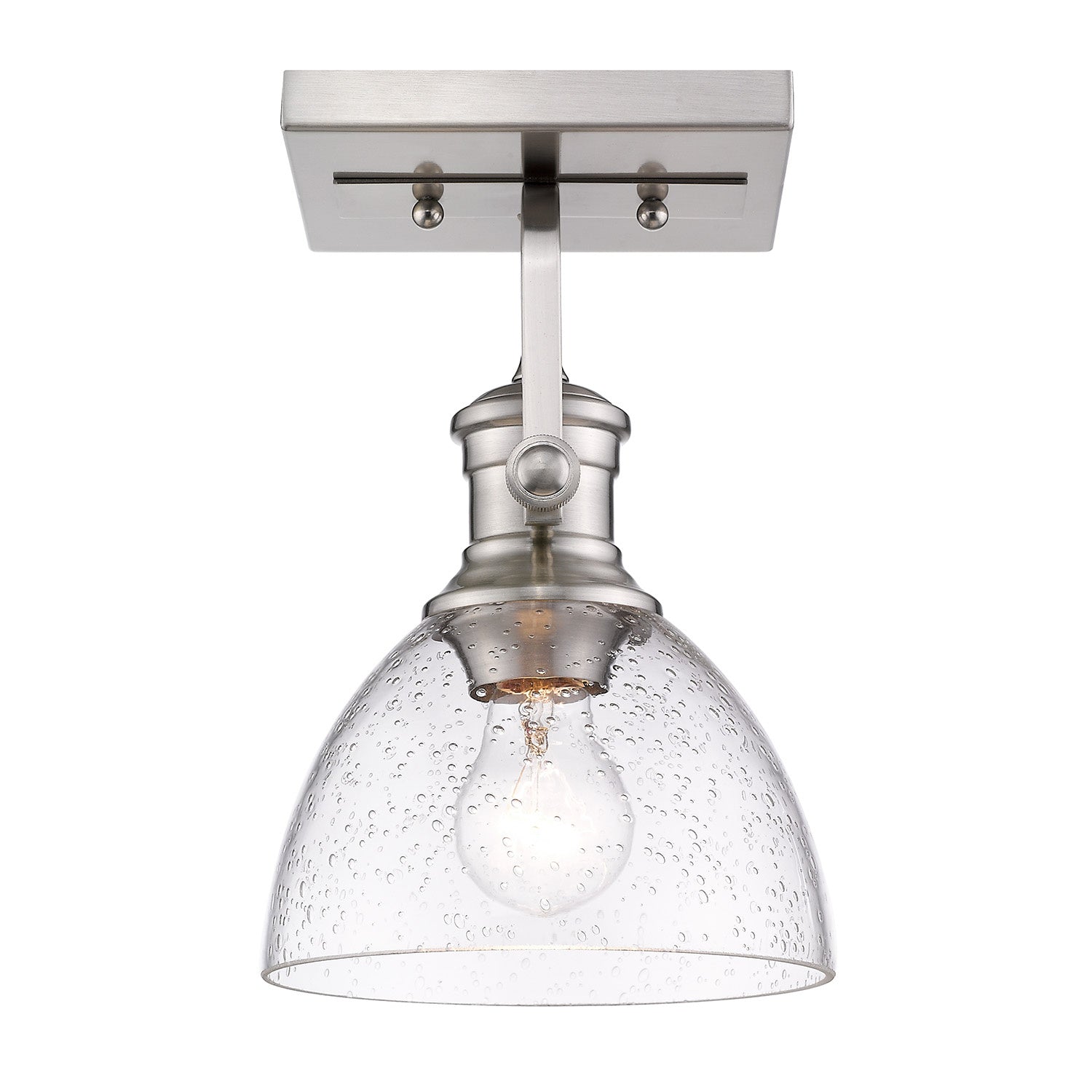 Golden - 3118-1SF PW-SD - One Light Semi-Flush Mount - Hines PW - Pewter