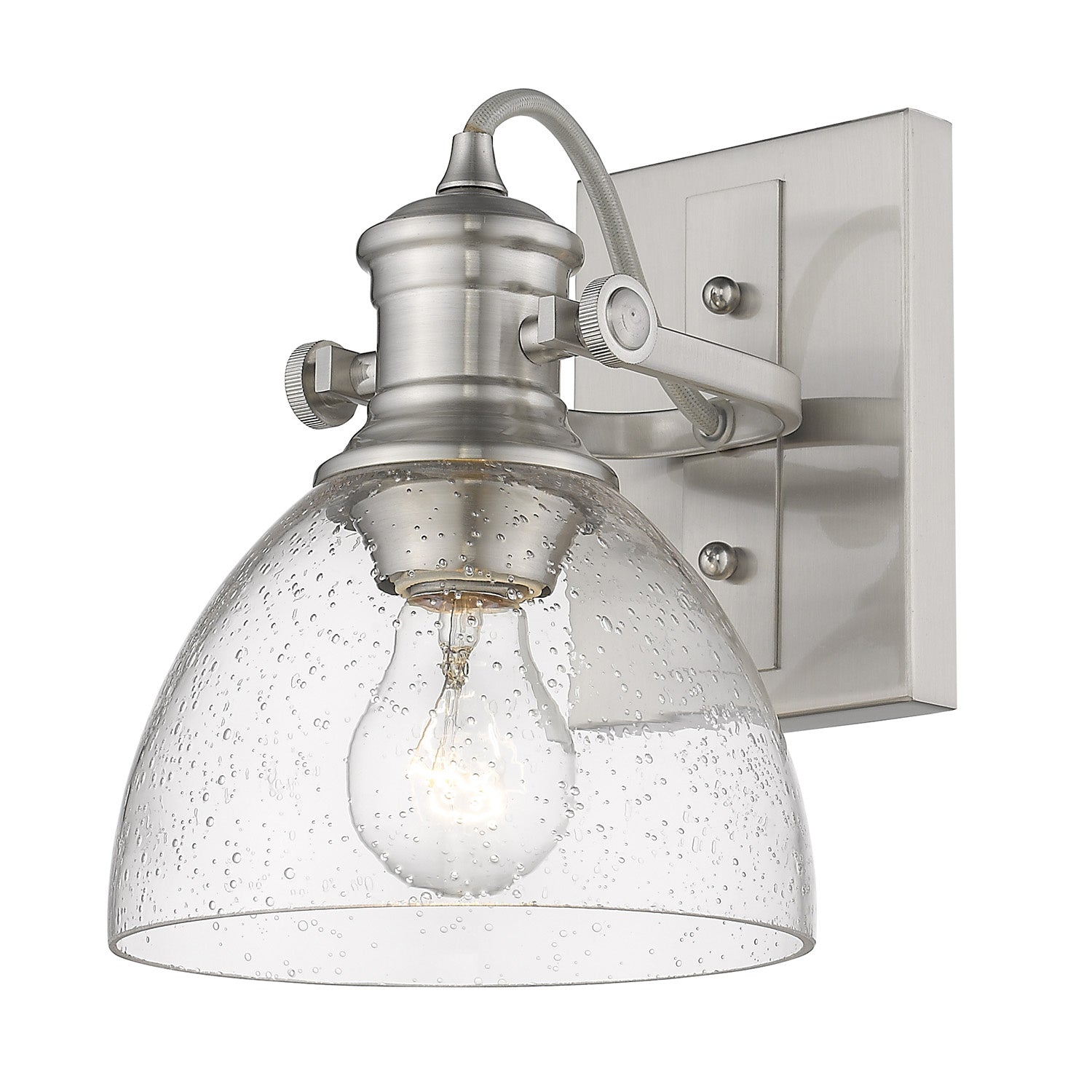 Golden - 3118-1SF PW-SD - One Light Semi-Flush Mount - Hines PW - Pewter