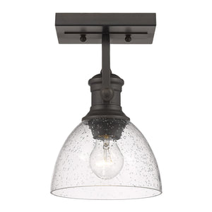 Golden - 3118-1SF RBZ-SD - One Light Semi-Flush Mount - Hines RBZ - Rubbed Bronze